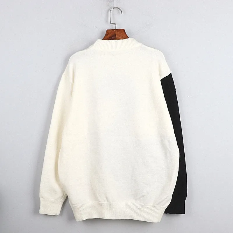 Woman swan Vintage Fashion  Embroidered Knit  Sweater