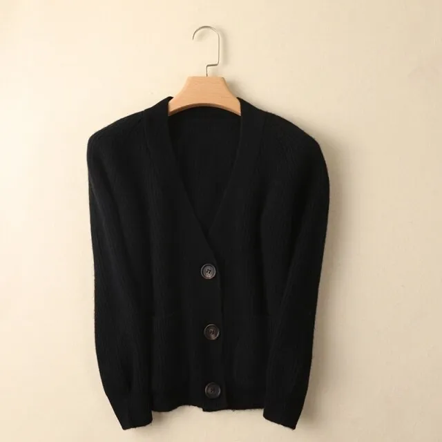 Women 100% pure wool sweater jacket