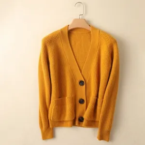 Women 100% pure wool sweater jacket