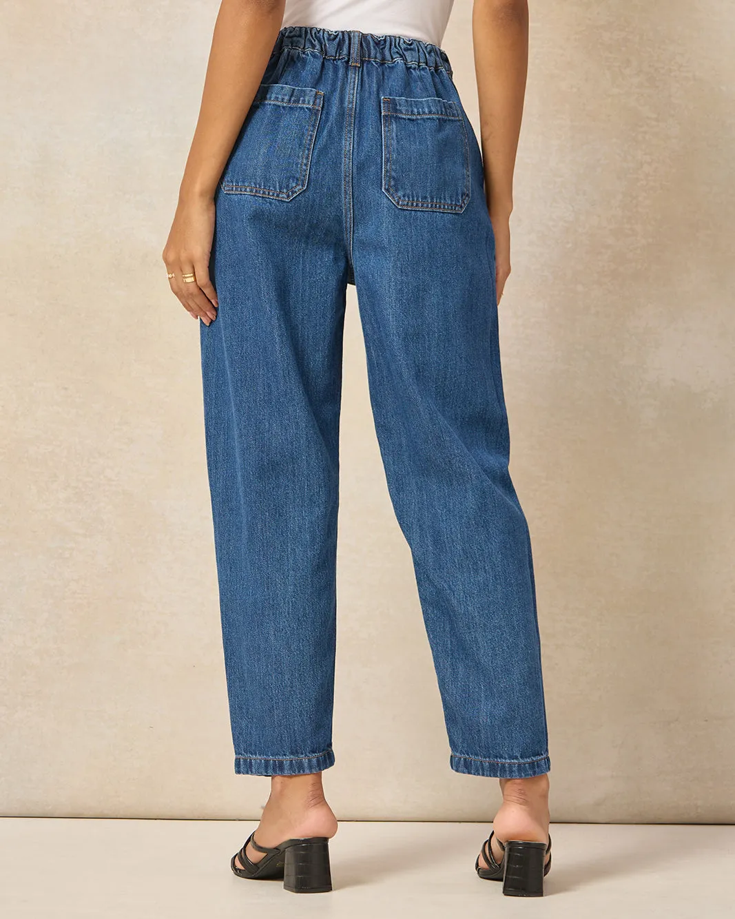 Women Blue High Waist Jeans