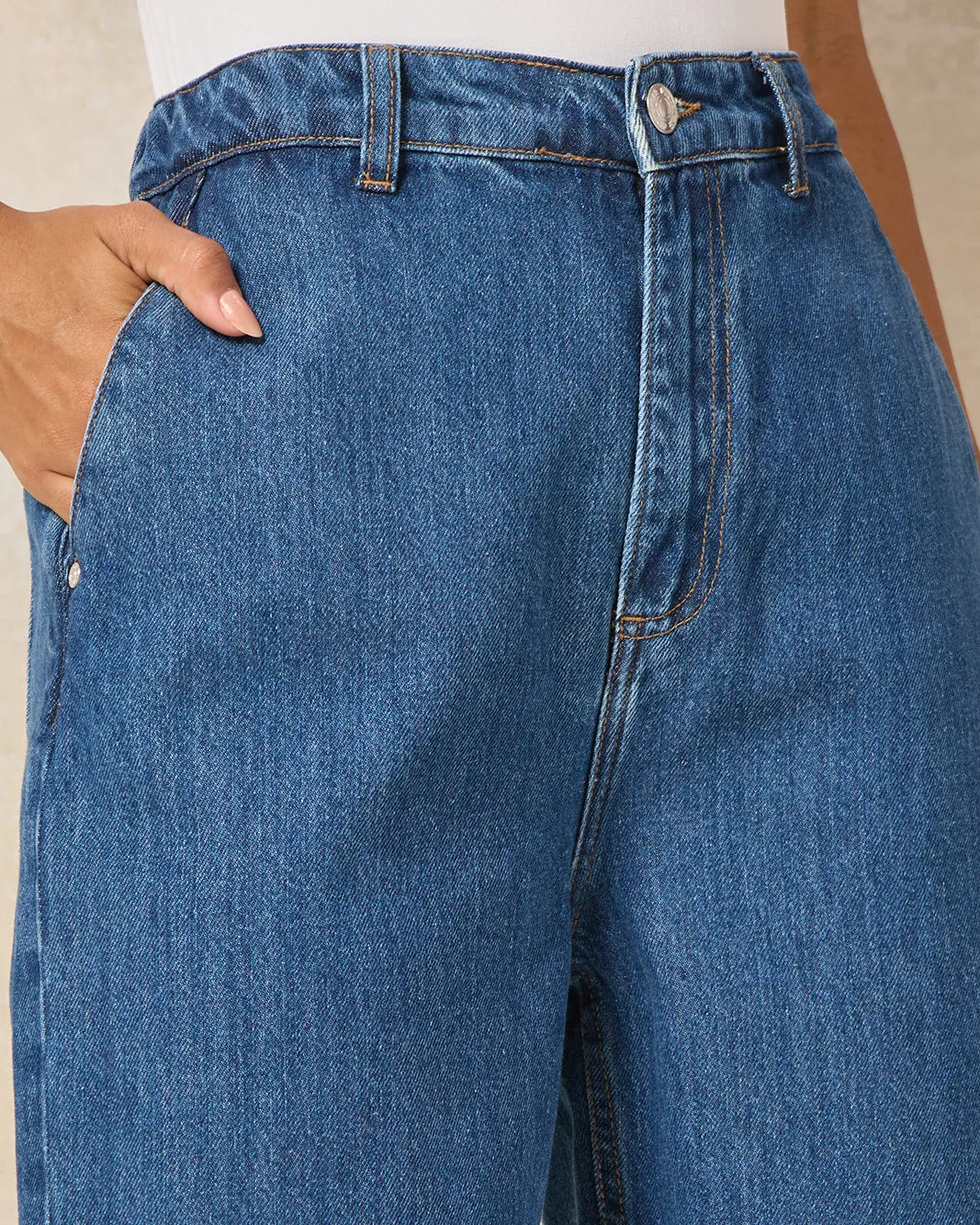 Women Blue High Waist Jeans