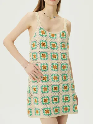 Women Clothing Crocheted Strap Dress Casual Wild Slimming