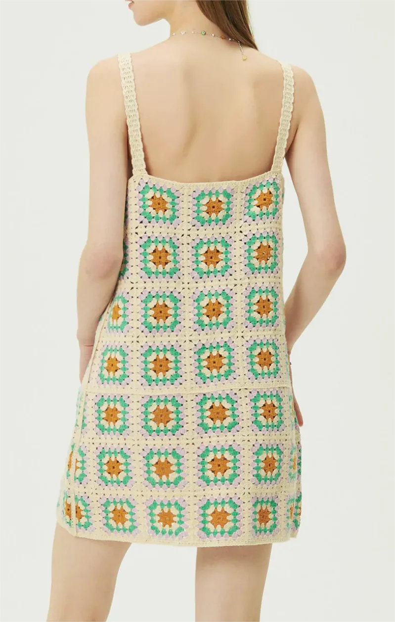 Women Clothing Crocheted Strap Dress Casual Wild Slimming