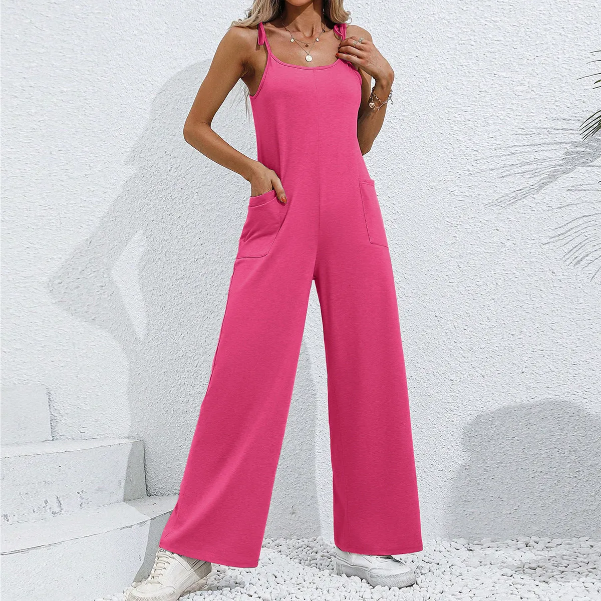 Women Clothing Summer Sleeveless Suspender Jumpsuit