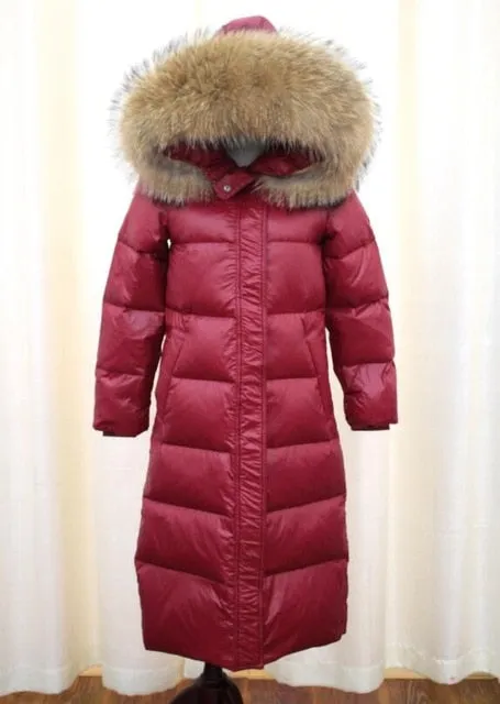Women Hooded Down Parka Warm Clothes Waterproof