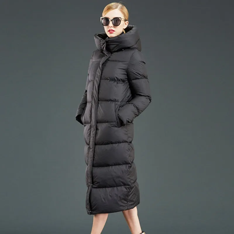Women Hooded Down Parka Warm Clothes Waterproof