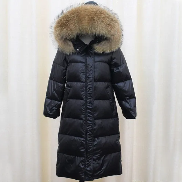 Women Hooded Down Parka Warm Clothes Waterproof