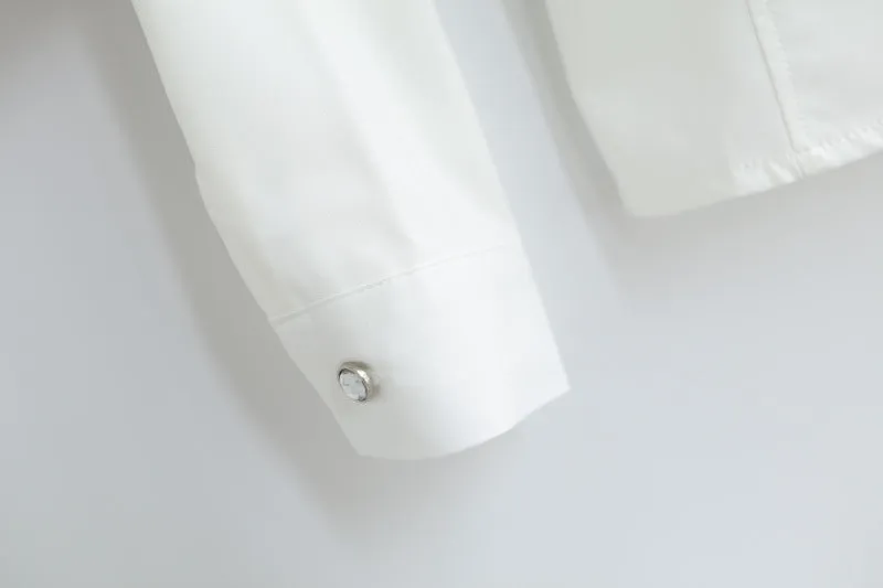 Women Office Blouses Victorian Top Button Silky Lace Collar Ruffle Satin Shirts 4025