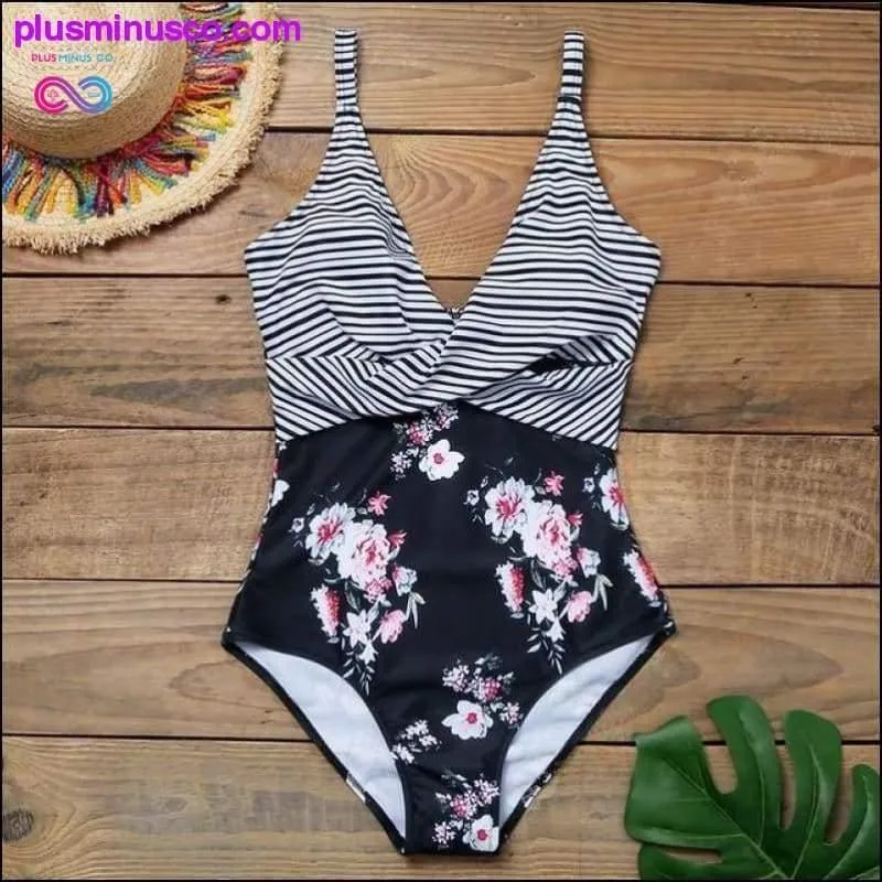 Women Sexy Plus Size One Piece Retro Swimwear