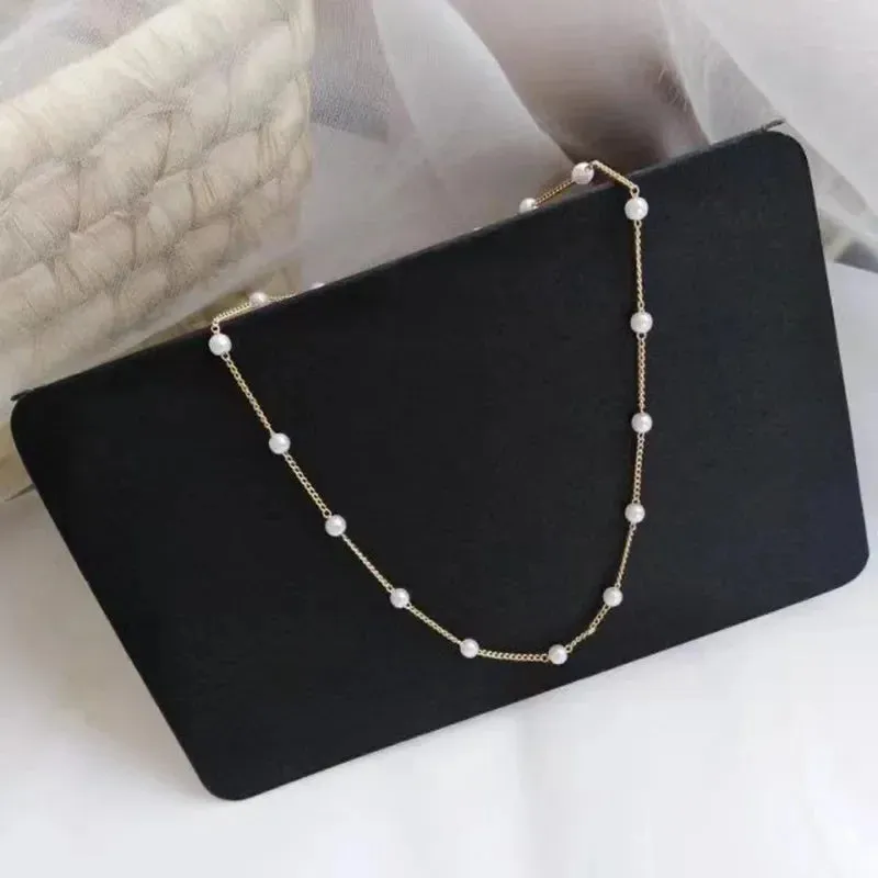 Women's Korean Style Pearl Choker Necklace