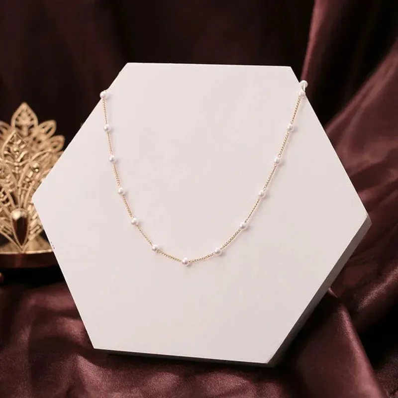 Women's Korean Style Pearl Choker Necklace