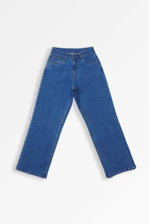 Women's Medium Blue Baggy Pants | Leaf Clothing