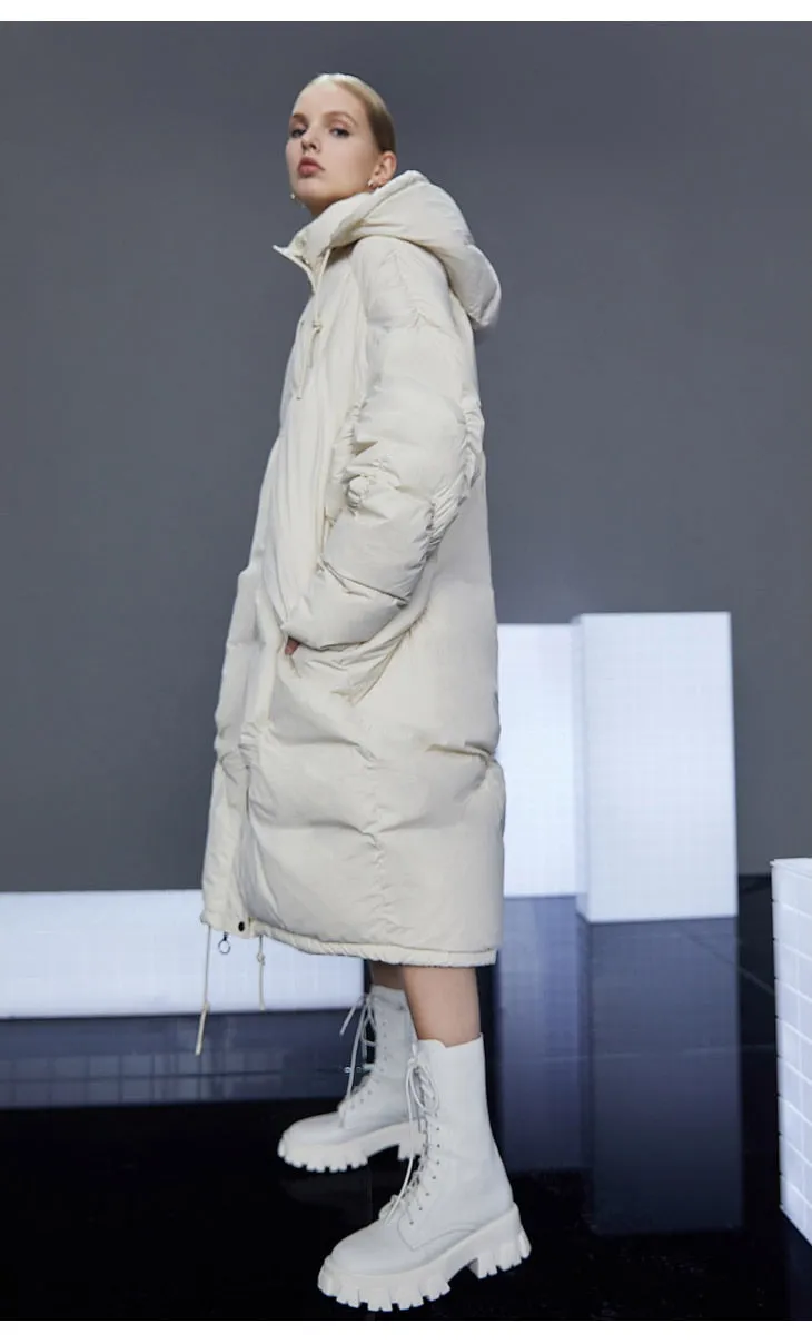 Women's New Winter Hooded Long Loose Down Outwear