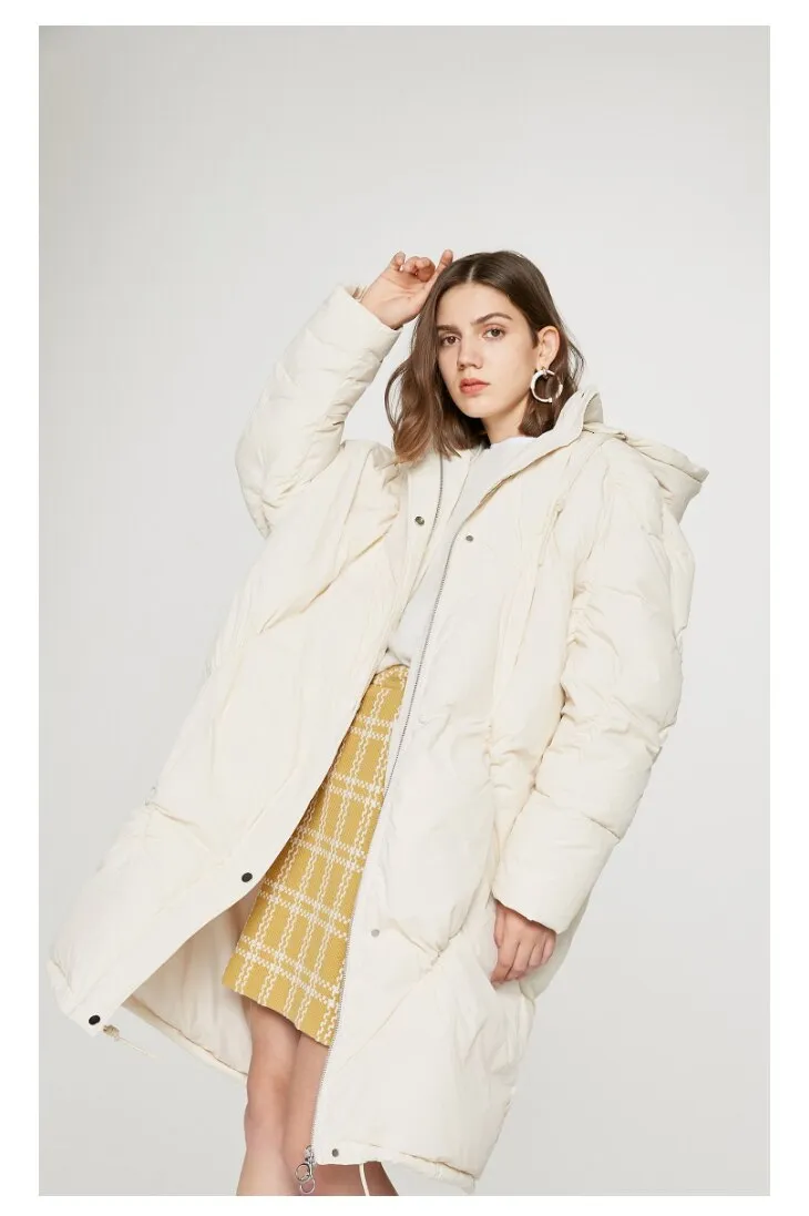 Women's New Winter Hooded Long Loose Down Outwear