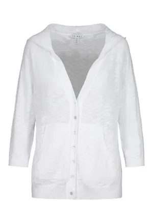 Women's Tribal | Hooded Cotton Blend Sweater Cardigan | White