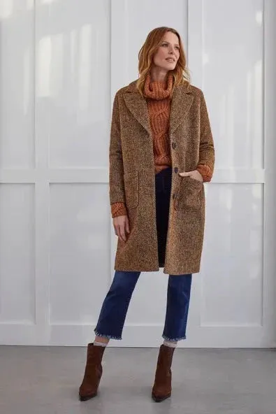 Women's Tribal | Lined Tweed Duster Coat | Mocha