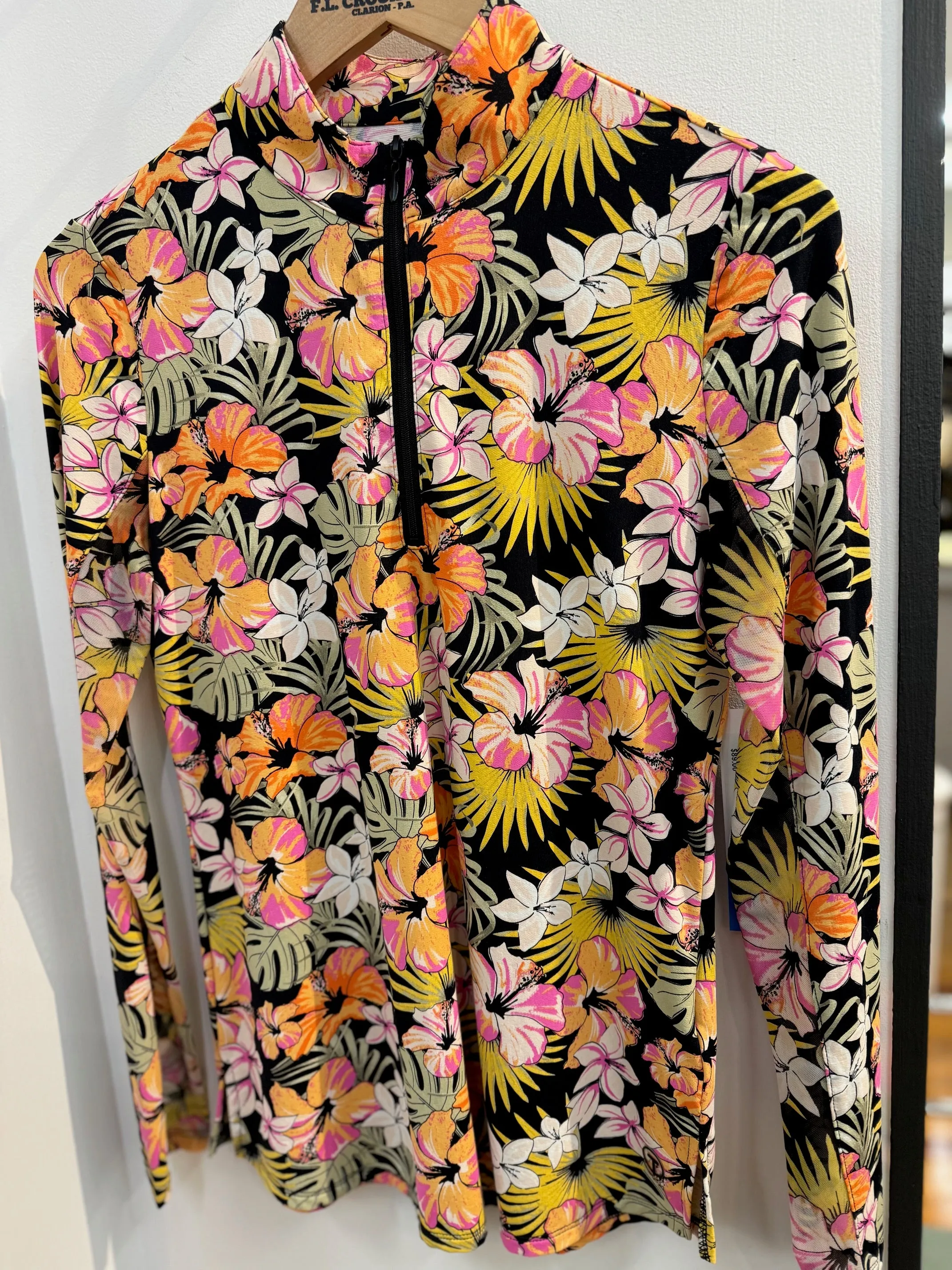 Women's Tribal Sport | Athletic Floral Print Top | Phlox Pink