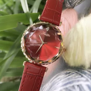 Women's Watch Blue Diamond Large Dial Casual Leather Strap Women's clothing  watch