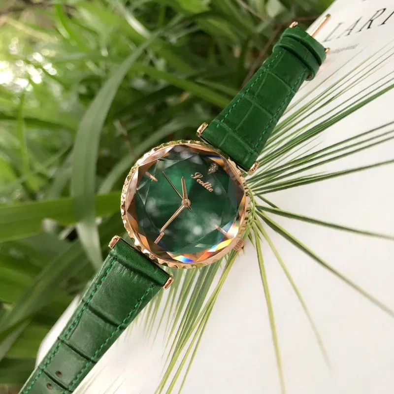 Women's Watch Blue Diamond Large Dial Casual Leather Strap Women's clothing  watch