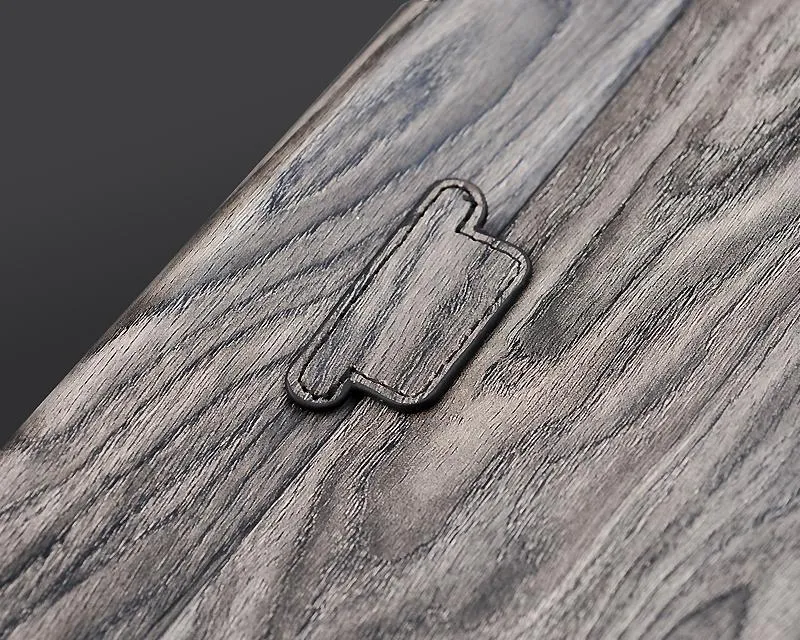 Wooden Series iPad Mini Flip Leather Case - Gray