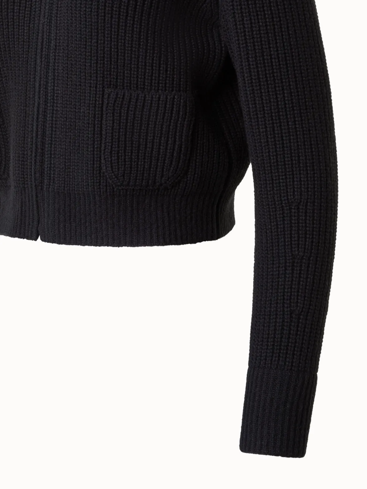 Wool Cashmere Bouclé Blouson Cardigan