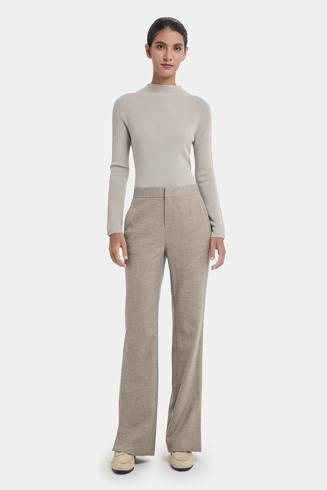 WOOL CASHMERE CLASSIC TROUSERS WITH SLITS