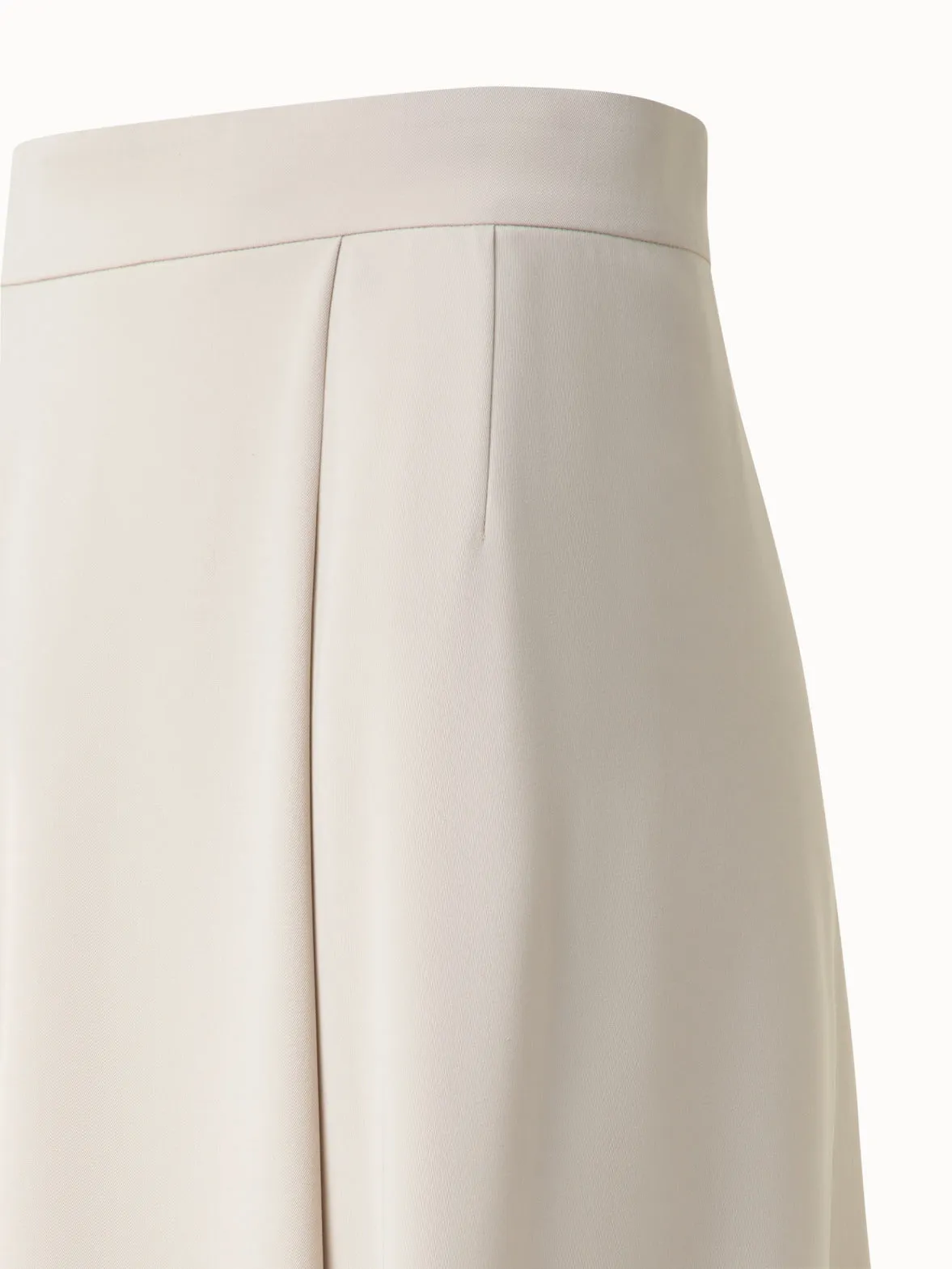 Wool Gabardine Asymmetrical Midi Skirt
