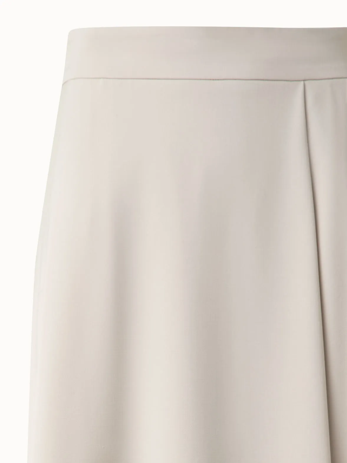 Wool Gabardine Asymmetrical Midi Skirt