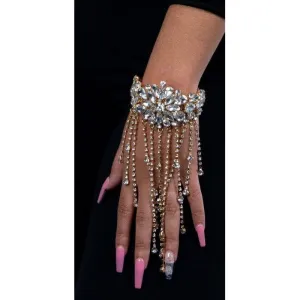 Wrapped in Opulence Dangling Rhinestone Fringe Bracelet/Arm Cuff (2 Colors)