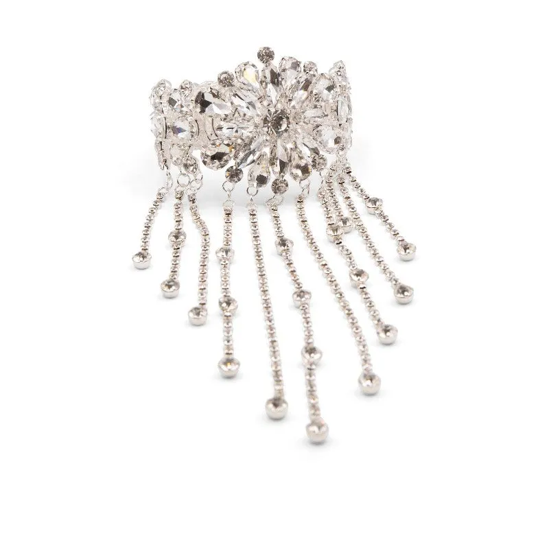 Wrapped in Opulence Dangling Rhinestone Fringe Bracelet/Arm Cuff (2 Colors)