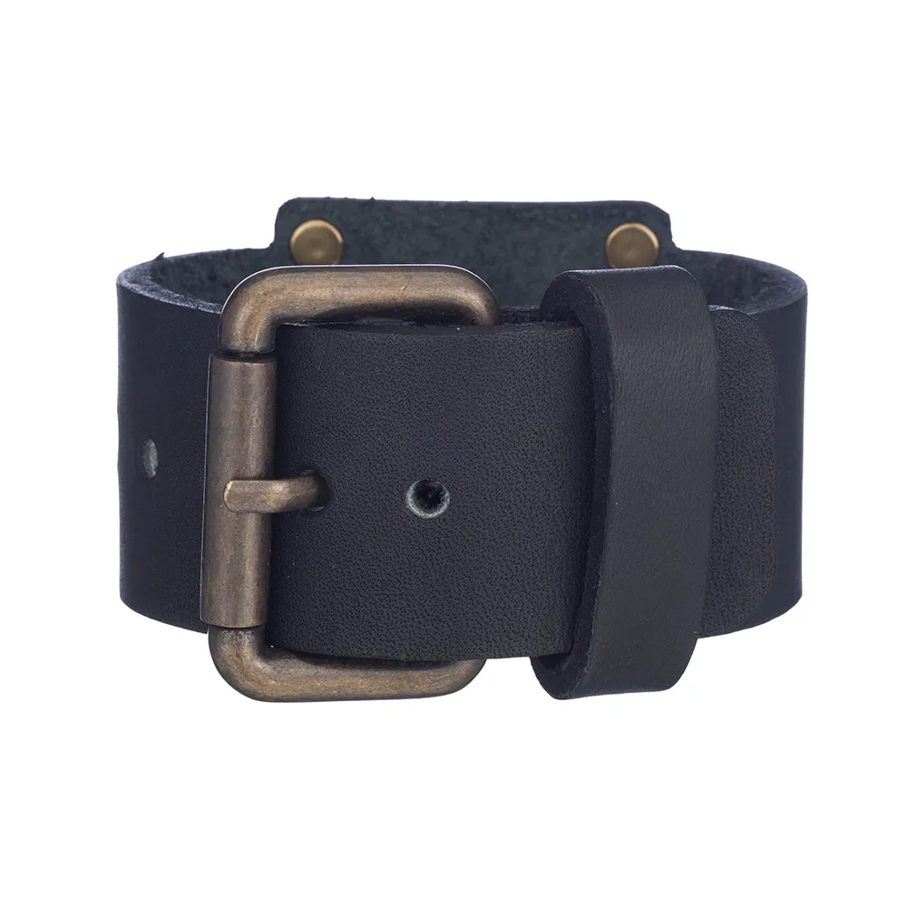 WW1 Winged Victory Angel Unisex Leather Cuff Bracelet