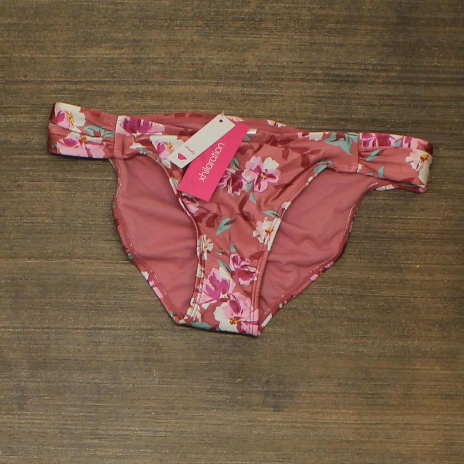 Xhilaration Juniors' Cinch Back Cheeky Floral Bikini Bottom 1645e8a7299a4a