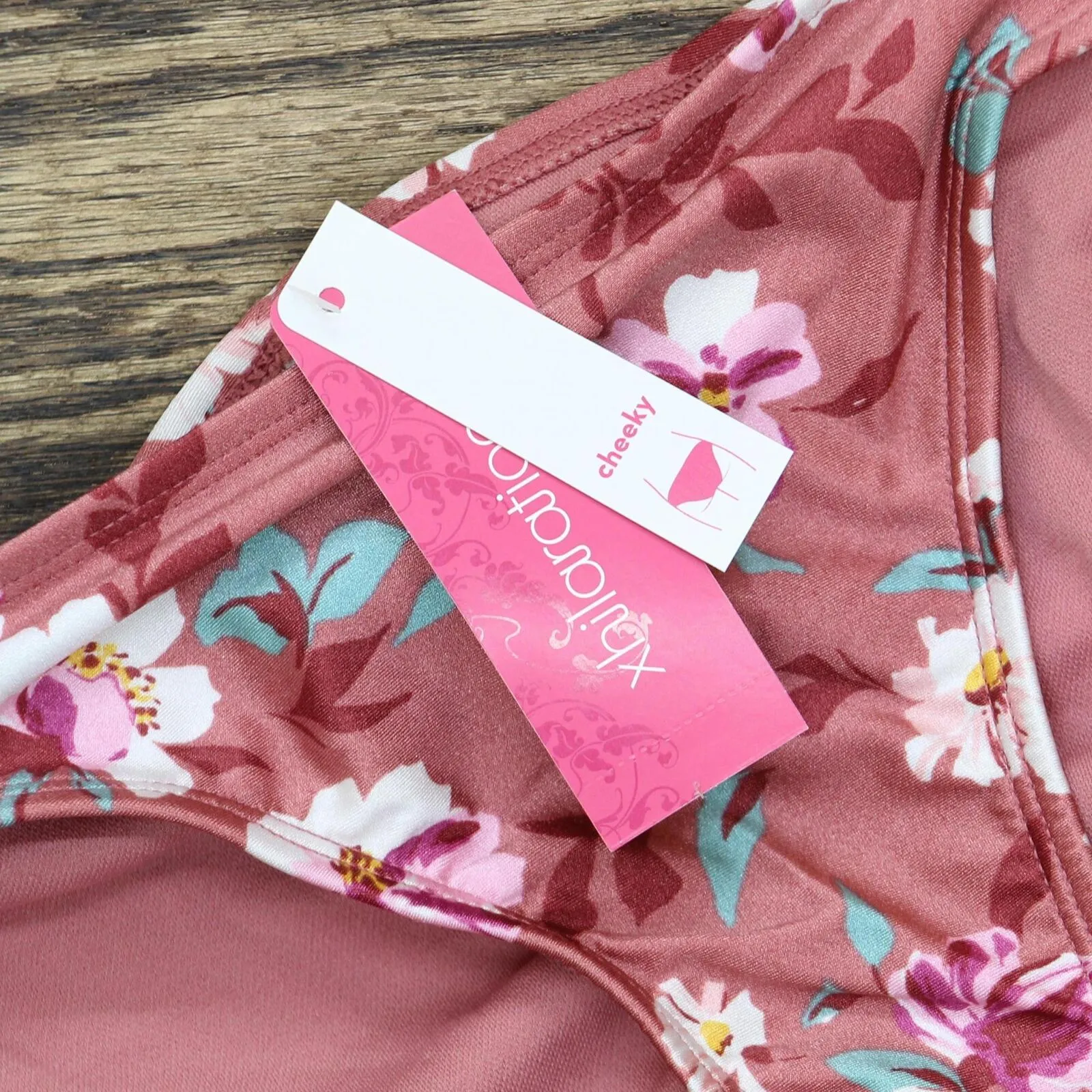 Xhilaration Juniors' Cinch Back Cheeky Floral Bikini Bottom 1645e8a7299a4a