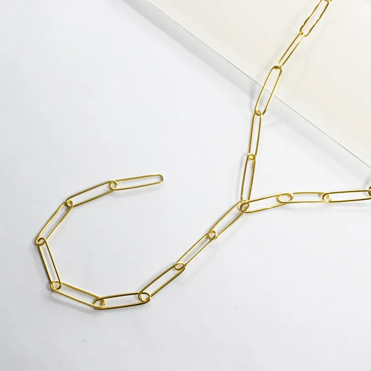 Y Open Link Chain Necklace - Gold