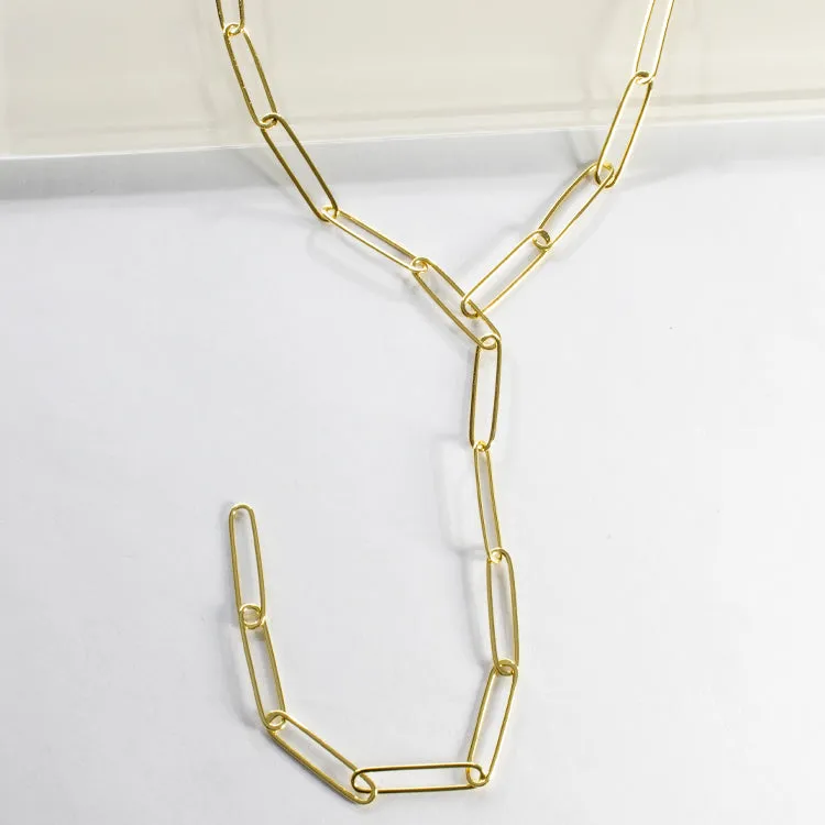 Y Open Link Chain Necklace - Gold