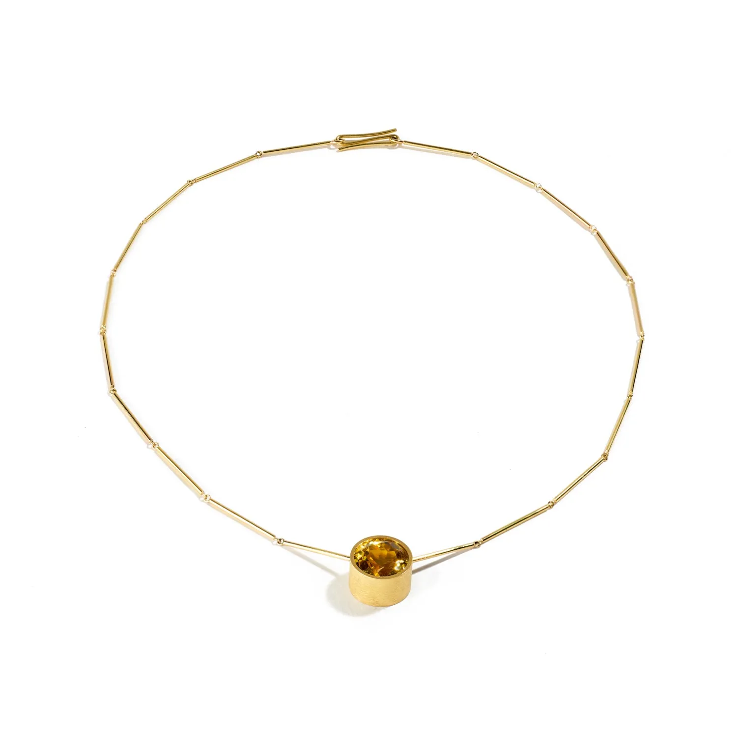 Yellow Beryl Chain Necklace