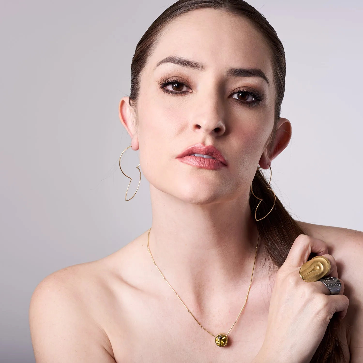 Yellow Beryl Chain Necklace