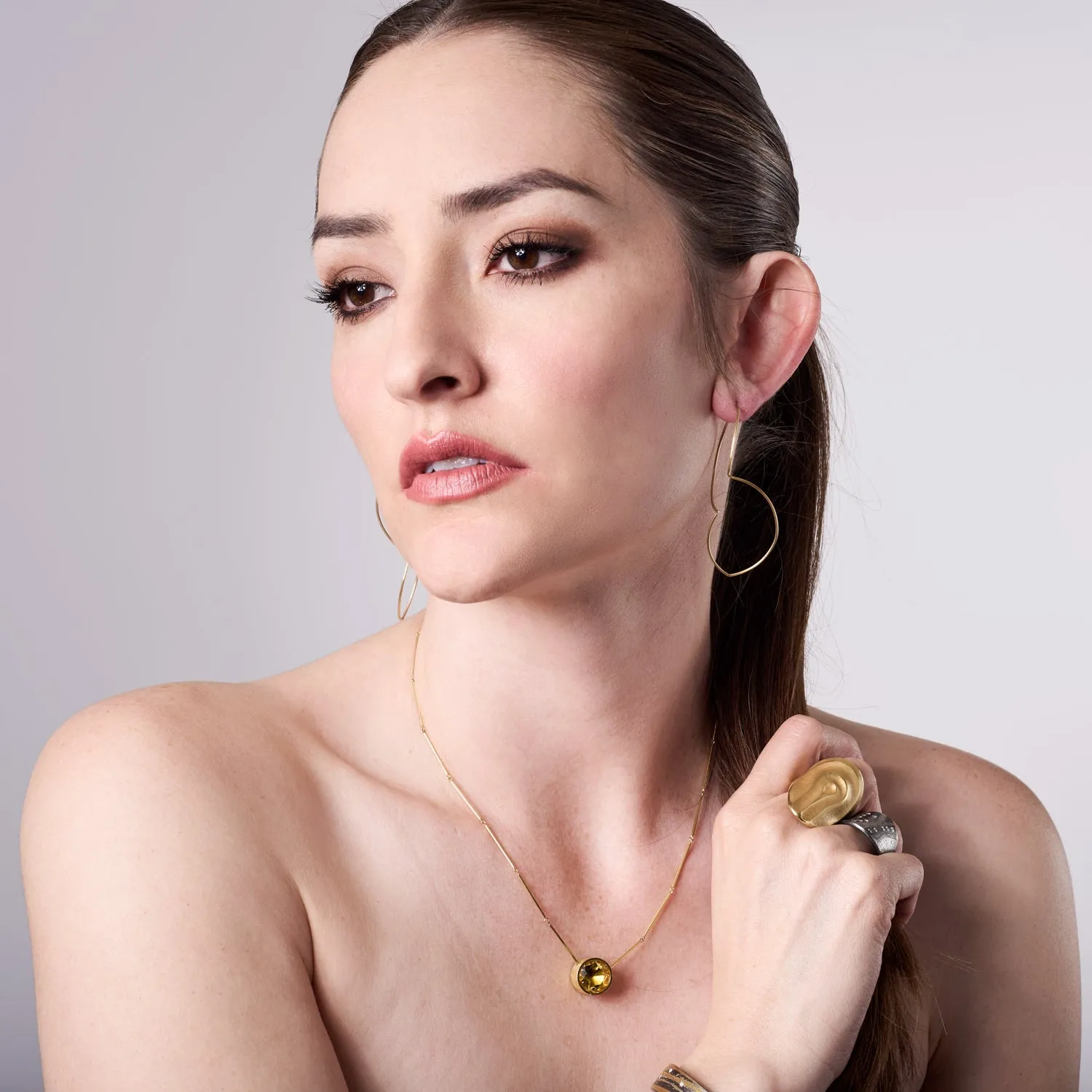 Yellow Beryl Chain Necklace