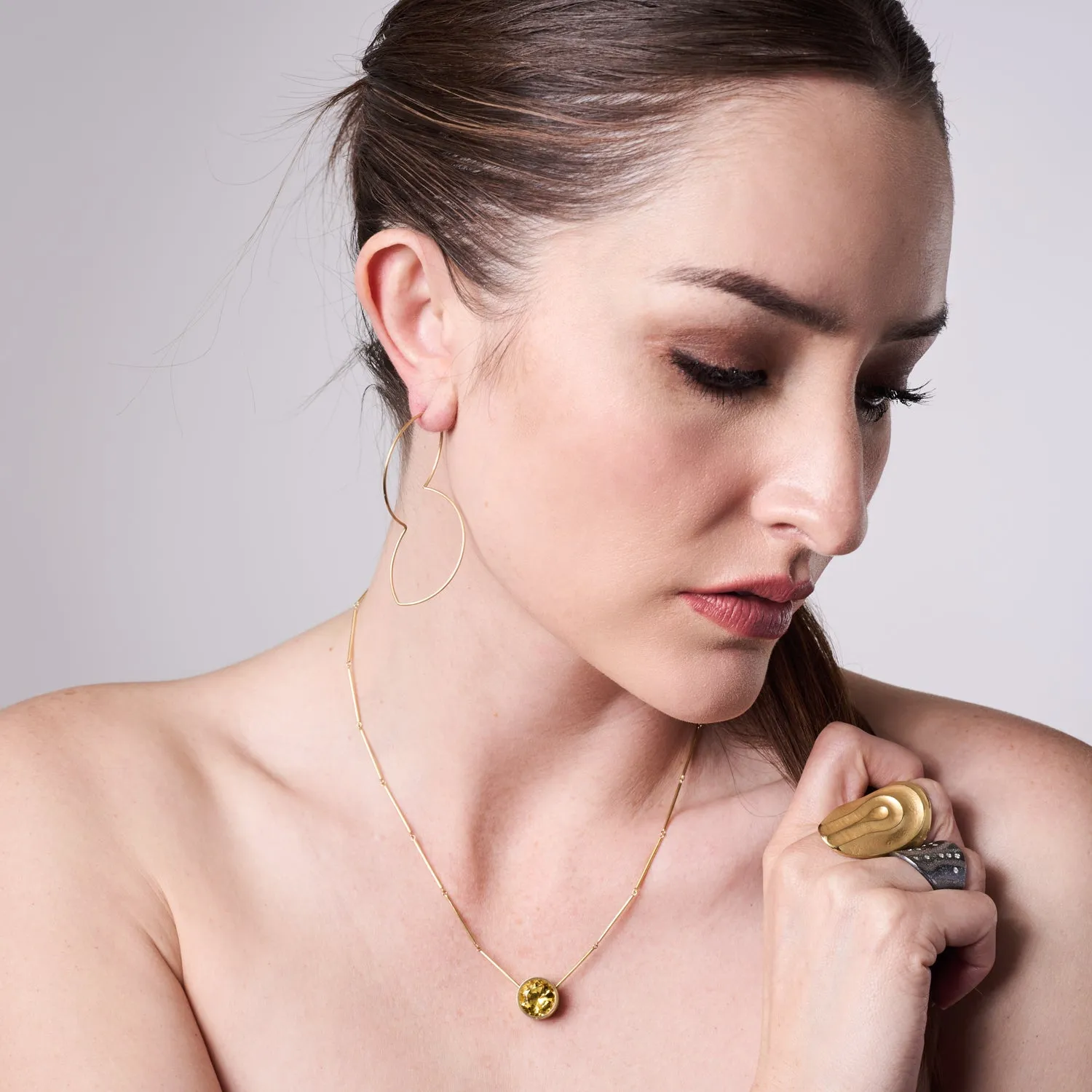 Yellow Beryl Chain Necklace