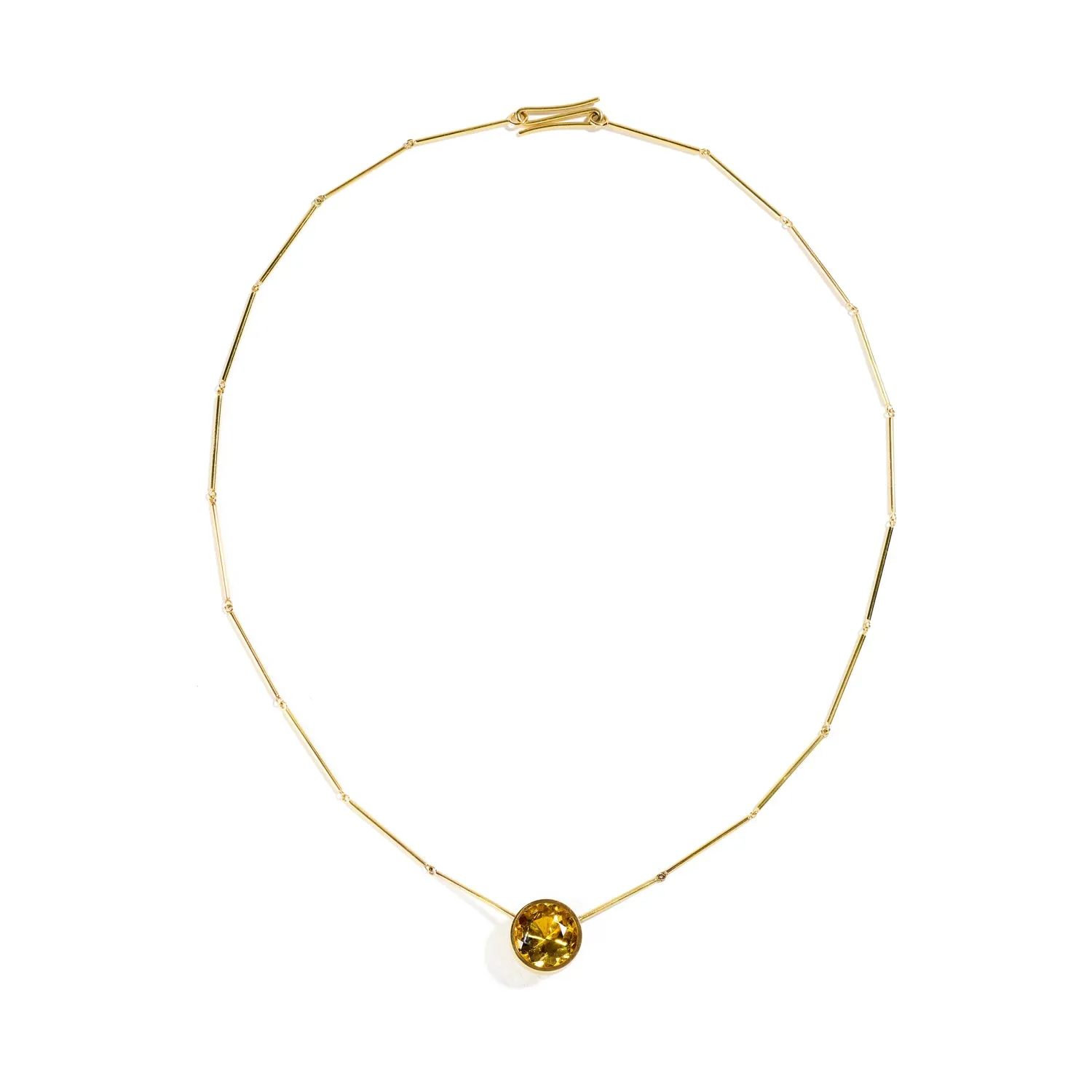 Yellow Beryl Chain Necklace