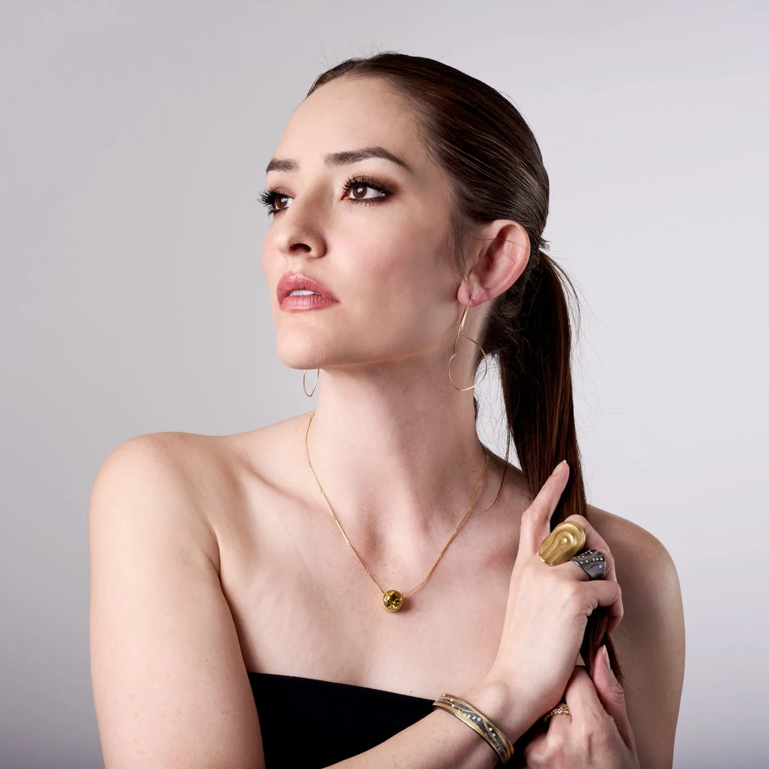 Yellow Beryl Chain Necklace