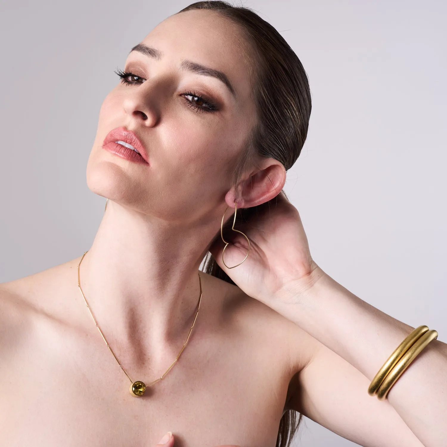 Yellow Beryl Chain Necklace