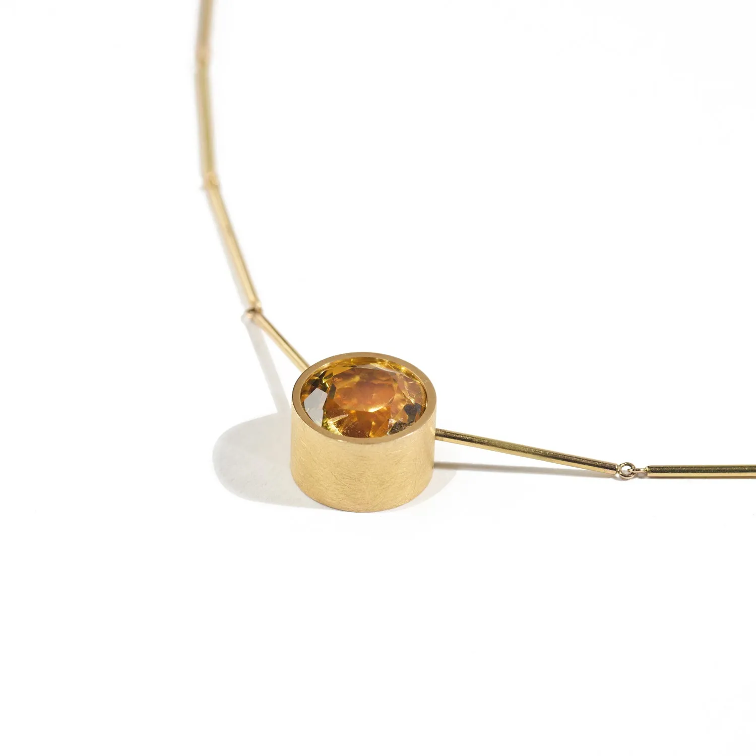 Yellow Beryl Chain Necklace