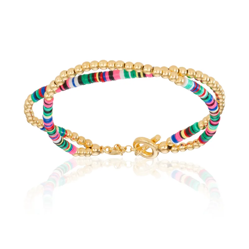 Yellow Gold and Black Bracelets Gift Idea for her