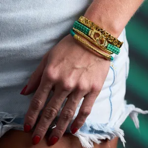 Yellow Gold and Cyan Bracelet Combination