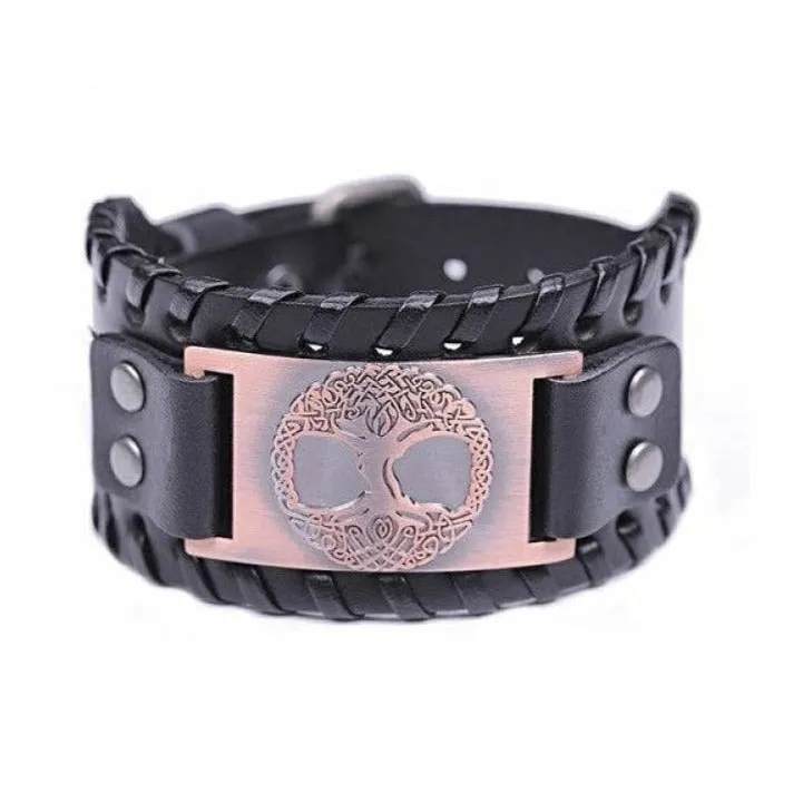 Yggdrasil (Viking Leather Bracelet)