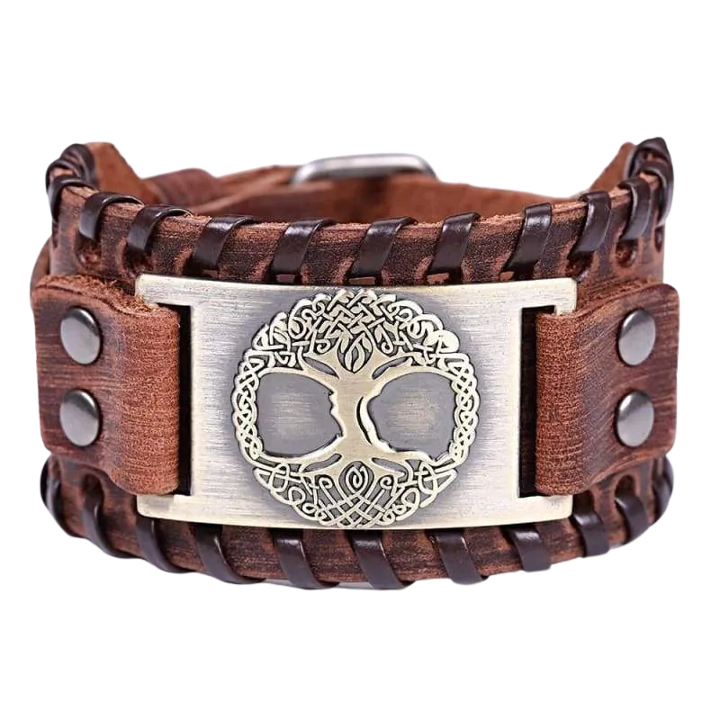 Yggdrasil (Viking Leather Bracelet)