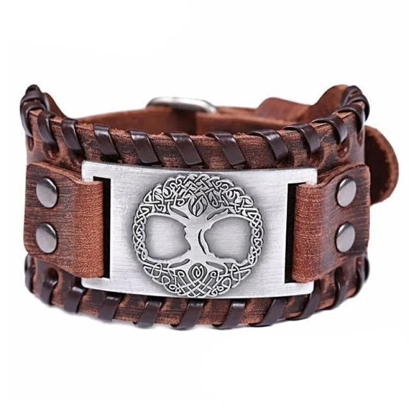 Yggdrasil (Viking Leather Bracelet)