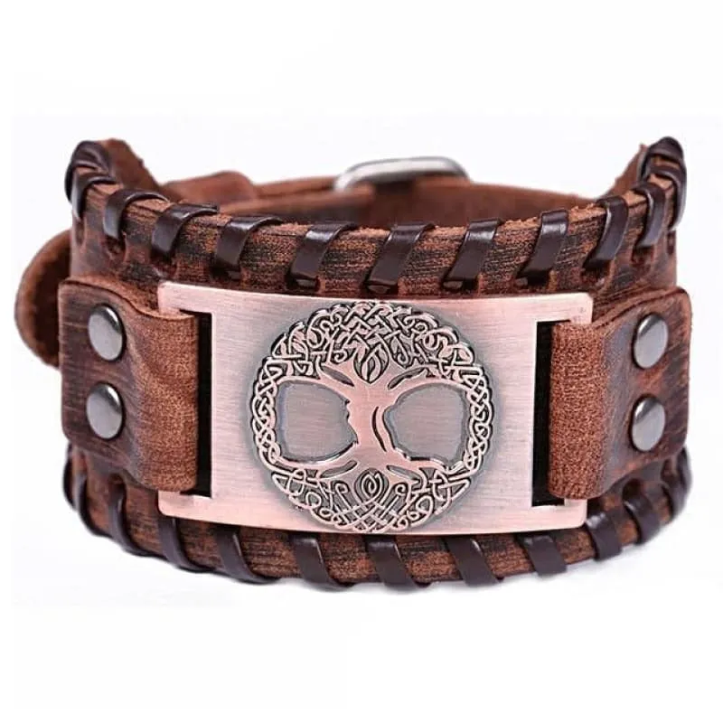 Yggdrasil (Viking Leather Bracelet)