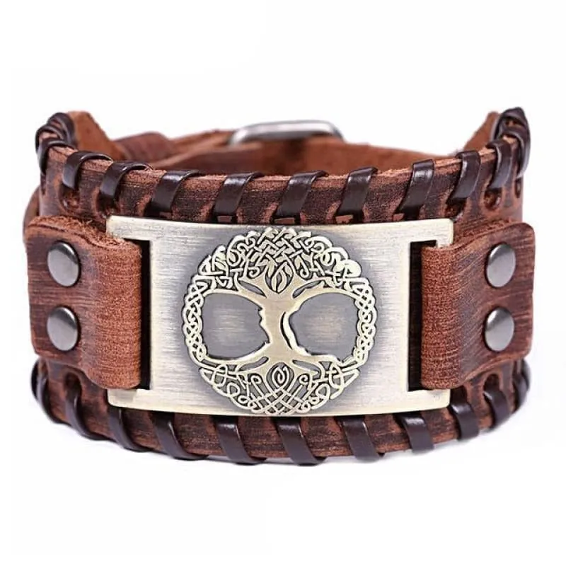 Yggdrasil (Viking Leather Bracelet)